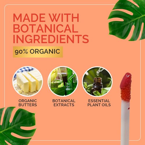 LUV+CO Lip Gloss - 90% Organic Moisturizing Formula | Non-Sticky, Shiny Finish | Gold Glitter, Bronze Bollywood - 7ml