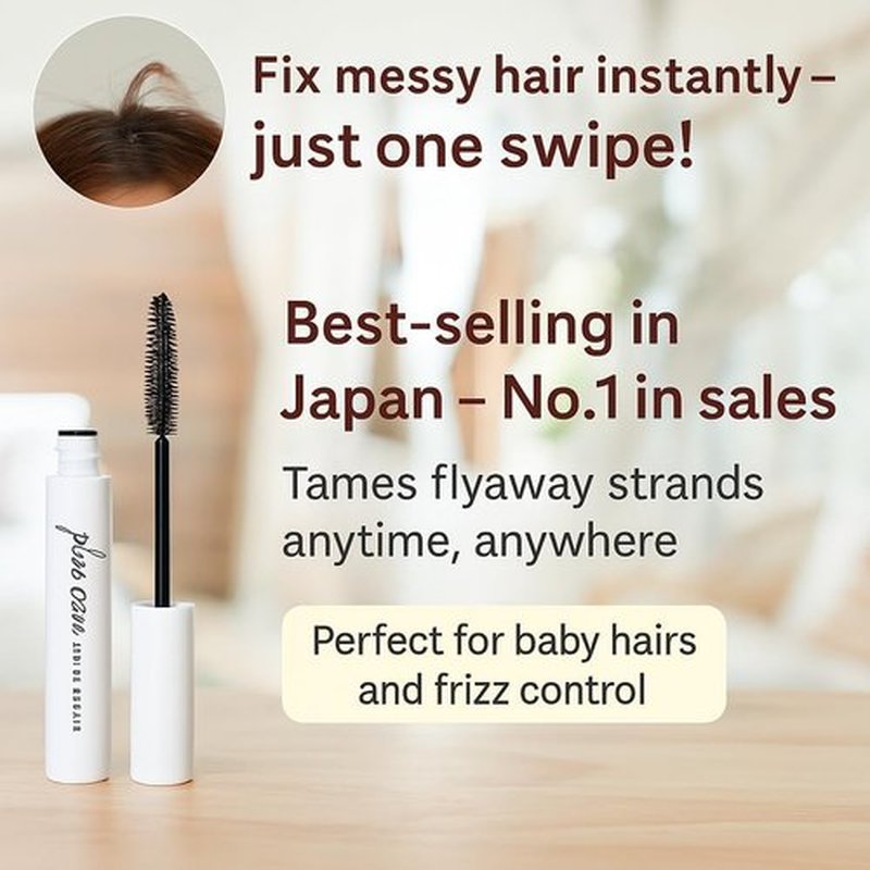 Plus eau Point Repair Super Hard Hair Finishing Stick - Extra Strong Baby Hair & Edge Control, Hair Mascara for Slick Back & Bangs, Made in Japan, Jasmine & Lily Scent