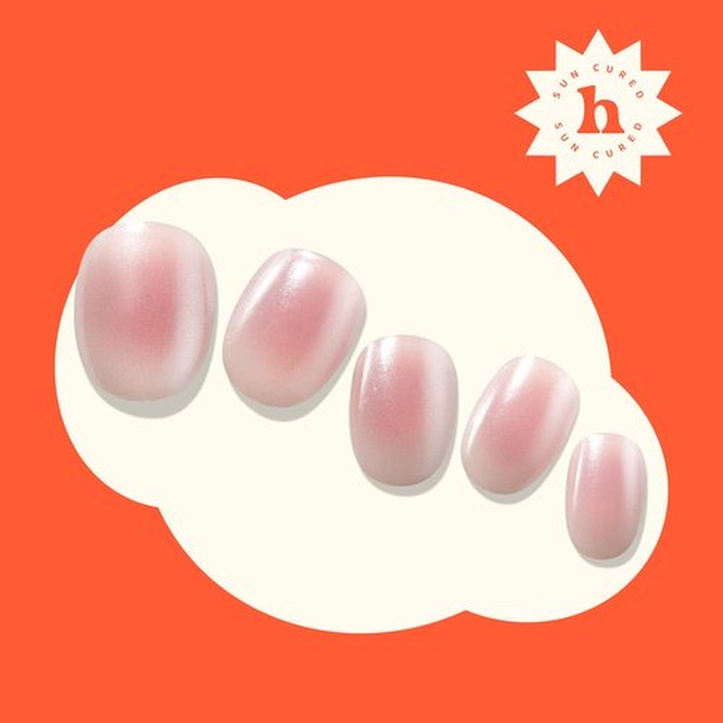 Heyhae Semi Cured Gel Nail Strips | No LED Lamp Needed | Summer, Marble, Pink | Easy Apply & Remove, Salon Quality | Includes 28 Strips, 1 Prep Pads, Nail File & Wooden Stick - Hey, Bubble Blush