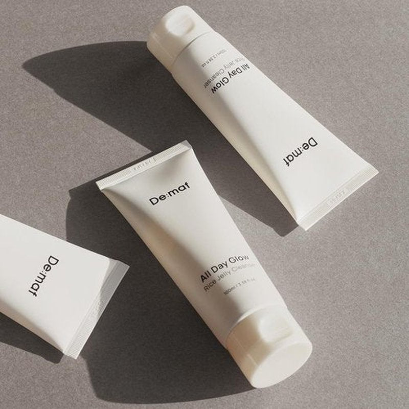 De:maf All Day Glow Rice Jelly Cleanser, Rice Extract, Low pH Cleanser, Soothing and Calming, Keeps Skin Moist After Cleanse, Suitable for Sensitive Skin, Korean Skincare (100ml, 3.38, Fl Oz)