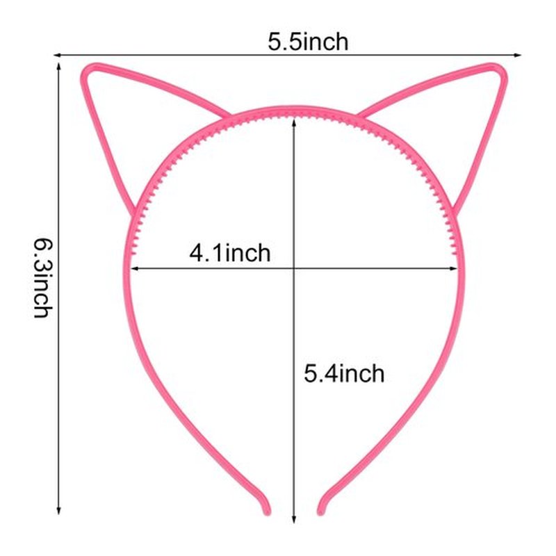 KICOSY 25Pcs Cat Ears Headbands for Women Plastic Kitty Hairbands Cat Ear Hair Hoops Halloween Decorations Hair Accessories for Women Favor for Party Costume Daily Wearing