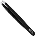 OCBA 1 Pcs Tweezers for Facial Hair Women & Men for Precise Grooming of Eyebrows - Professional Stainless Steel Black Color Coated Eyebrow Tweezers for Ingrown Hair on Nose Ear (1 Pack Black)