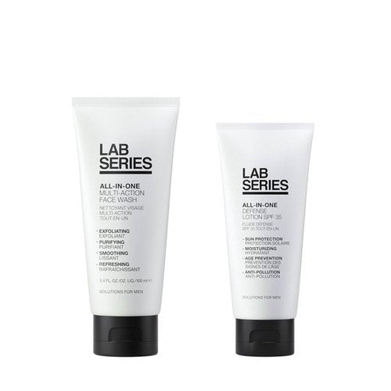 Lab Series Men's Daily Skin Care Set - All-In-One Face Wash & Moisturizer with SPF 35