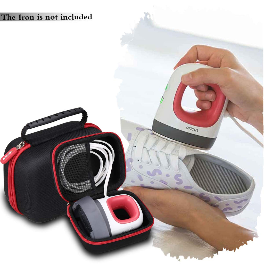 Aproca Case Compatible with Cricut EasyPress Mini Heat Press, Storage Portable Bag for Machine and Accessories -Black with Red Zipper (Case Only)