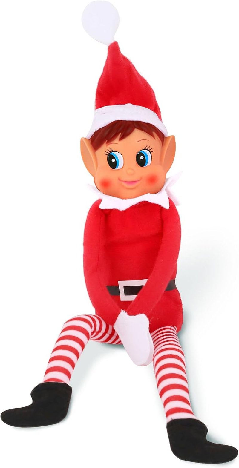 Elfette Plush Toy - Christmas Elf Behaving Badly | Naughty Bendy Doll | 12 Inches