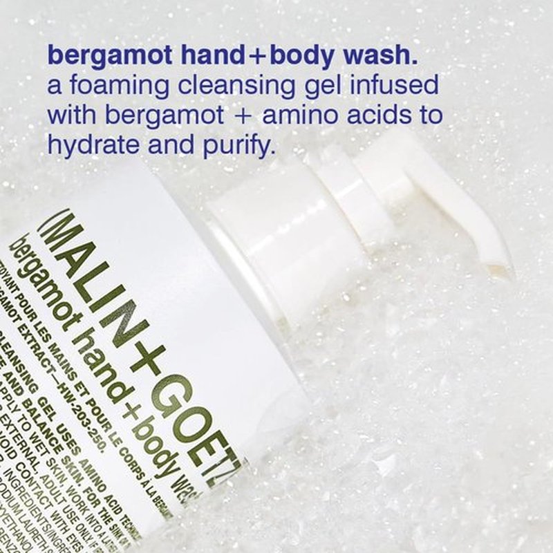 MALIN+GOETZ Bergamot Hand & Body Wash - Vitamin B5 Enriched Treatment & Scented Candle | Bright Side
