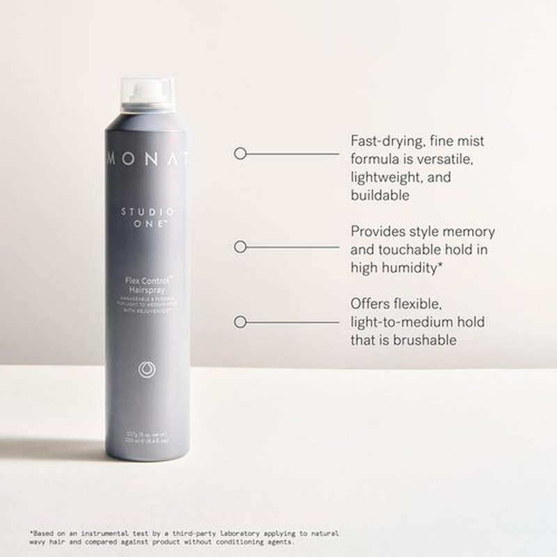 MONAT Studio One™ Flex Control Hairspray - Buildable Light to Medium Hold - Infused with REJUVENIQE® - Ideal for Colored Hair