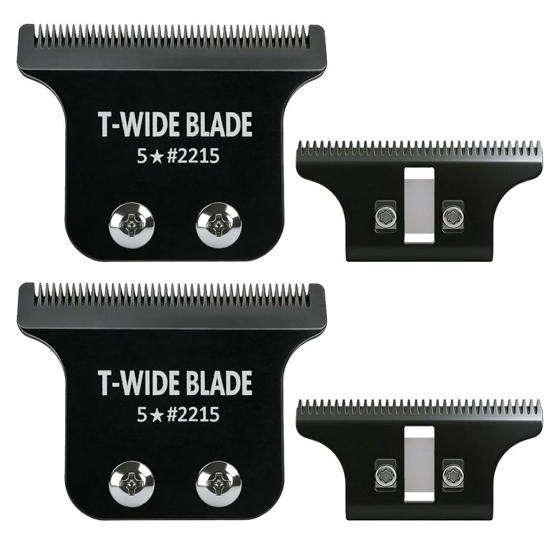Wahl 5 Star Detailer Li Trimmer Replacement Blades - Adjustable Zero-Gap Stainless Steel, Black | 2 Pack
