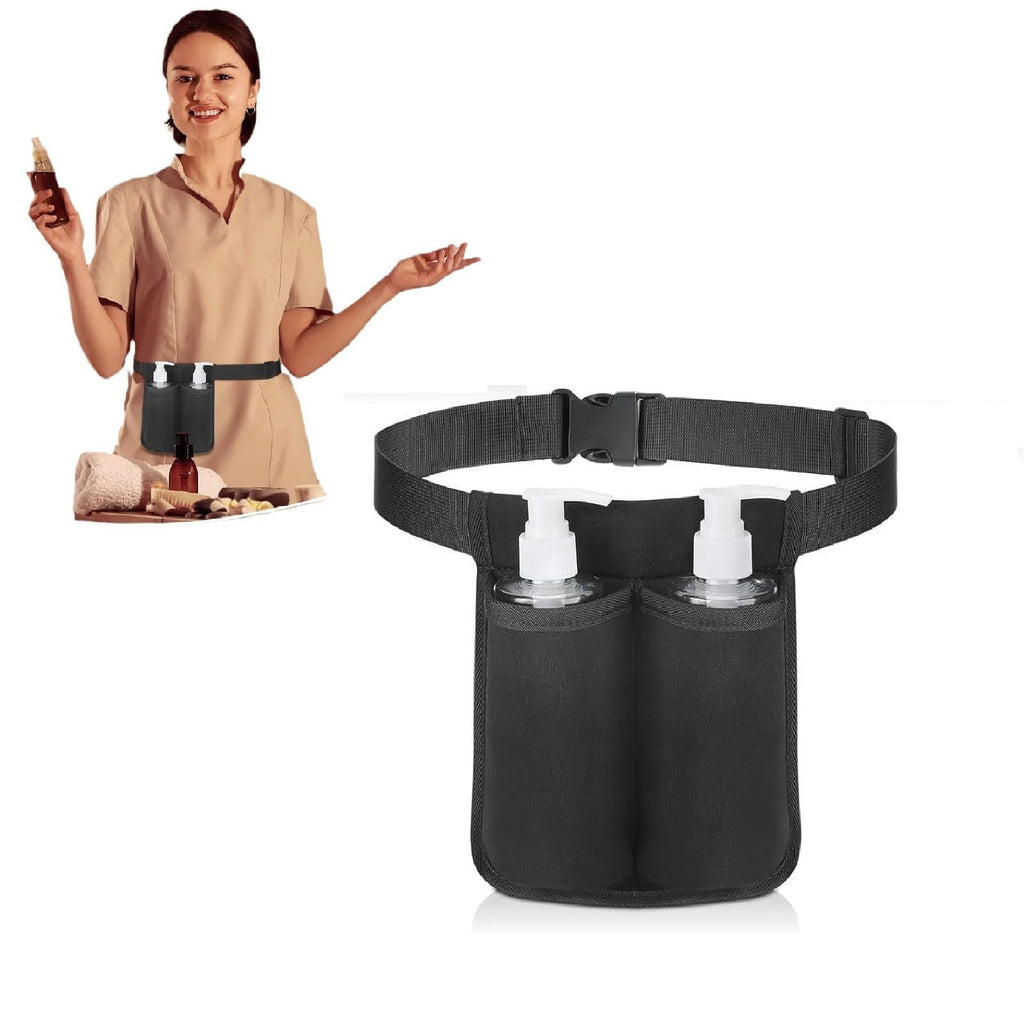NSXAYIWE Massage Bottle Bag, Professional Massage Oil Holster for 2 Bottle