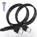 2 Pack USB Charging Cable for Remington Electric Shaver Model WDF5030A, WDF4816NA, WDF4821US, WDF4825 Only– Women’s Electric Shaver & Trimmer Replacement Charger Cord, Black
