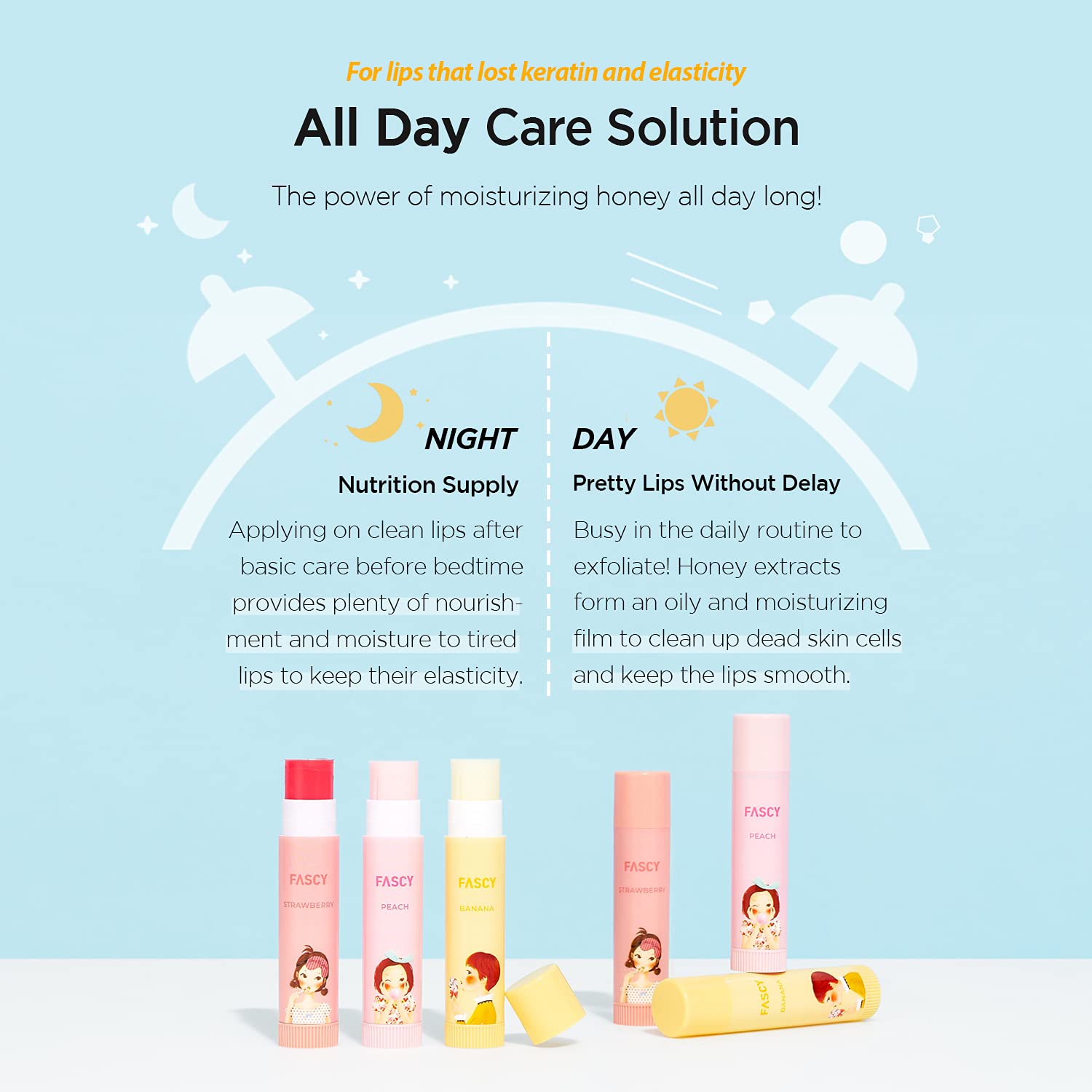 FASCY Lollipop Lip Balm – Lip Balms & Moisturizers, Premium Korean Beeswax + Moisturizing Shea Butter, Natural Soybean, and Vitamin E – Paraben-Free – Small (0.13 oz) (Strawberry)