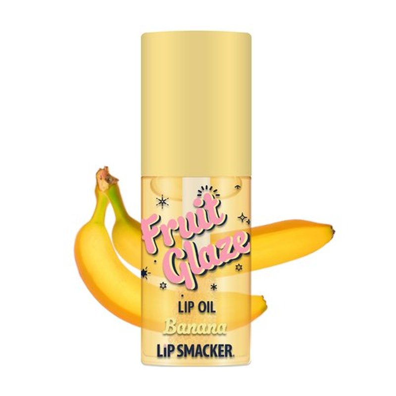 Lip Smacker Fruit Glaze Lip Oil - Ultra-Hydrating, High-Shine Finish, Plush Applicator, Non-Sticky Flavor - Banana