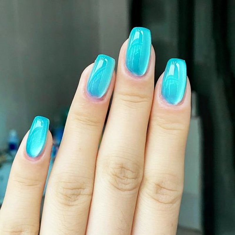 4Pack 96Pcs Medium Press On Nails - Square False Nails with Gradient Design, Full Cover Glossy Acrylic Nails, Glitter Press On Nails for Women Girls - Reusable Stick On Nails