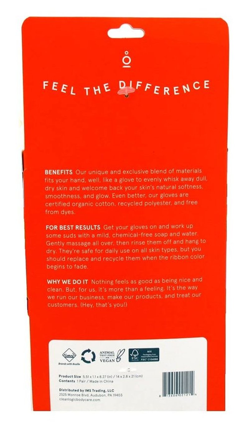 Cleanlogic - Bath Gloves Exfoliating - 2 CT