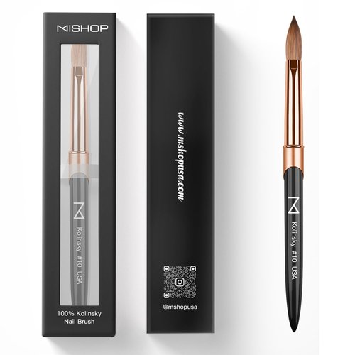 M – Regal 100% Kolinsky Acrylic Nail Brush | Professional Acrylic Nail Sculpting & Application Brush | Premium Nail Art Tool for Nail Technicians & Artists (#10)