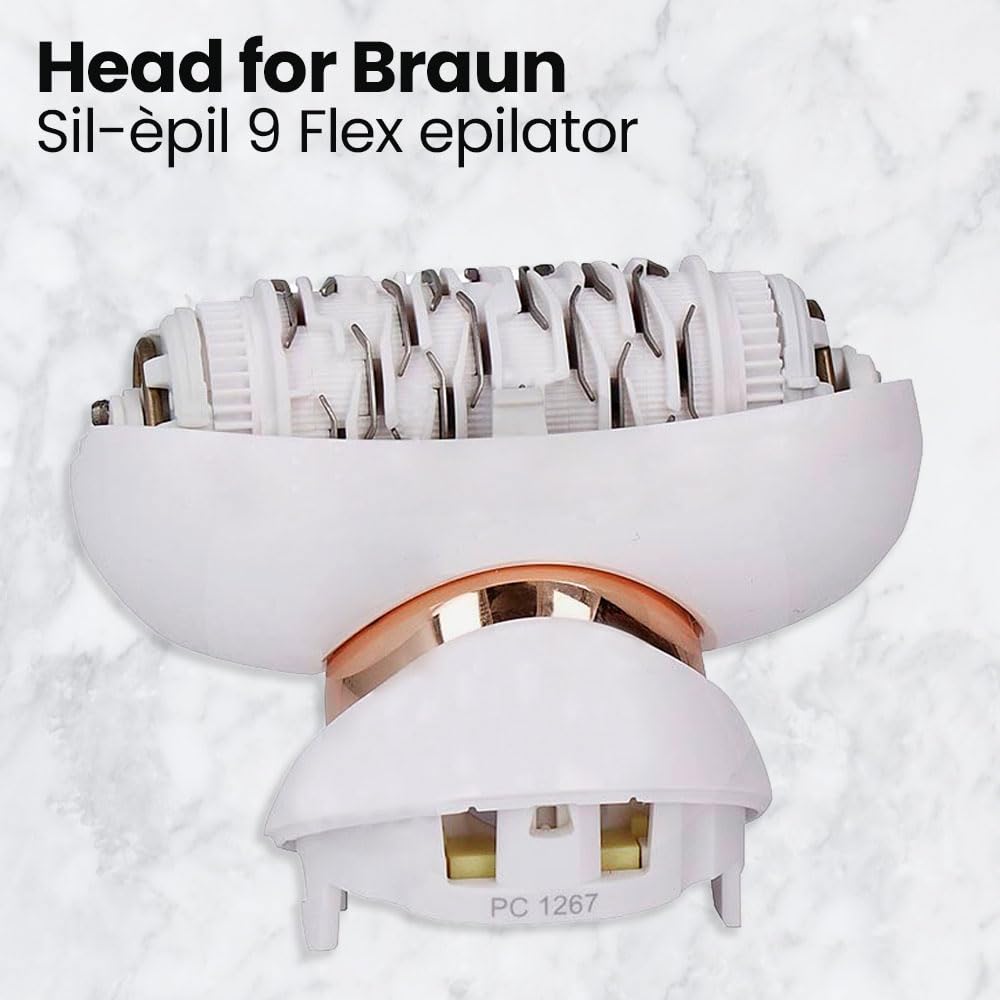 Hair Removal Head Replacement 81719648 Compatible with Braun Epilator Silk-épil 9 Flex, Type 5380 | for Models 9001, 9002, 9003, 9010, 9020, 9030, 9100, 9200, 9300