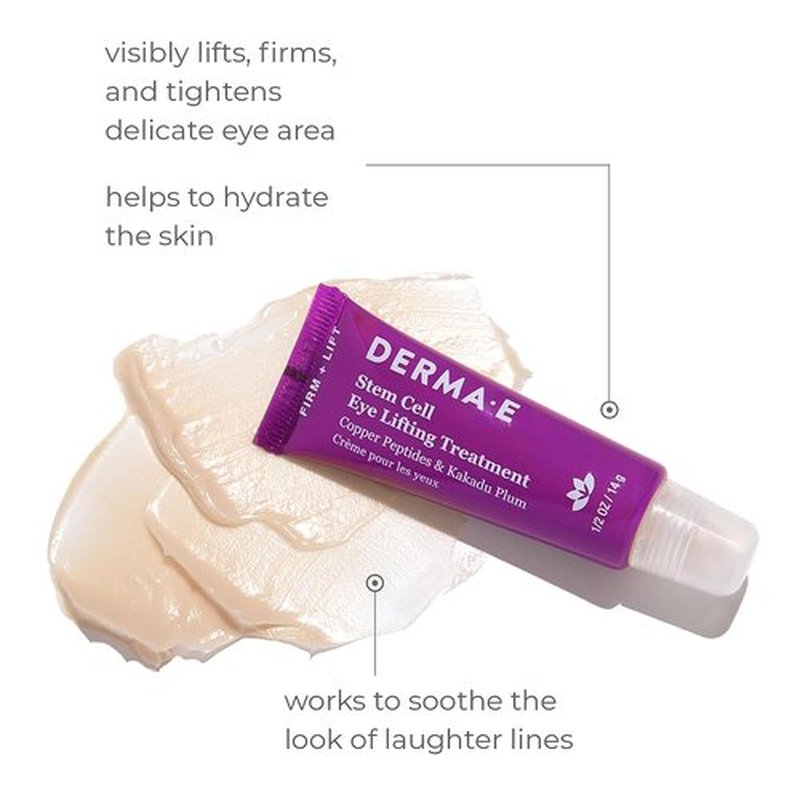 Derma E Stem Cell Lifting Eye Treatment - Firming & Tightening Under Eye Cream - Hydrating Moisturizer, 0.5oz - Pack of 2