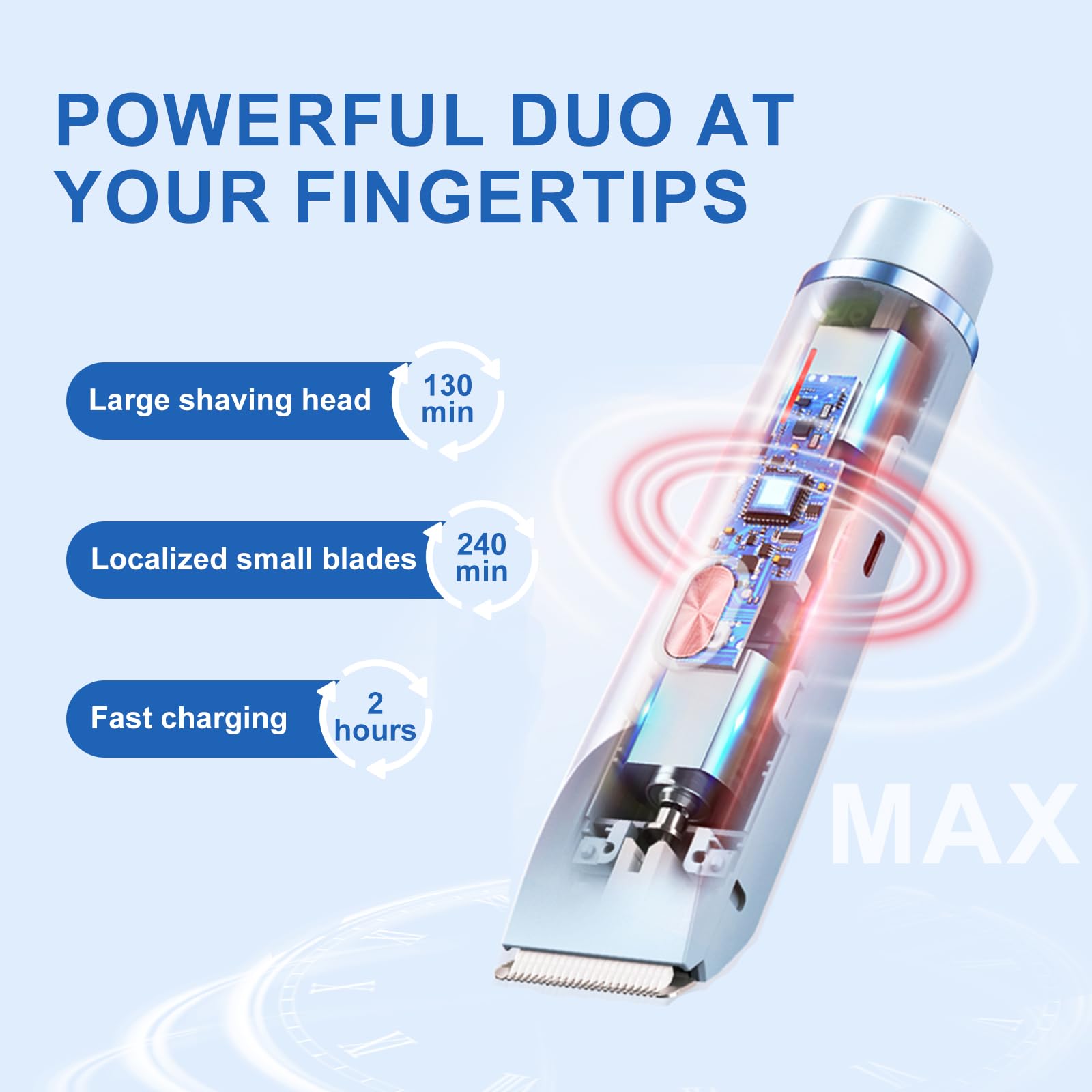 Dermave Bikini Shaver,Bikini Trimmer for Women,2 in 1 Dual Head Waterproof & Painless Electric Razors for Pubic Hair(Blue)