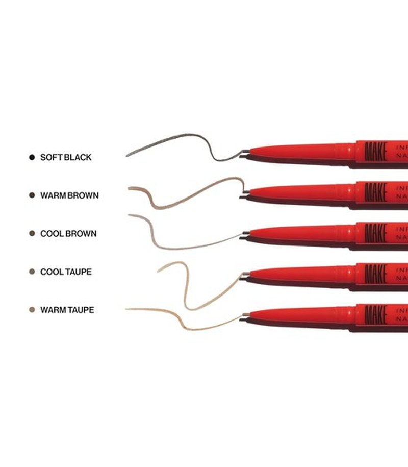 MAKE Beauty Nano Brow Micro Eyebrow Pencil - Long-Lasting Smudgeproof Precision Liner for Natural-Looking Eyebrows | Warm Brown Shade