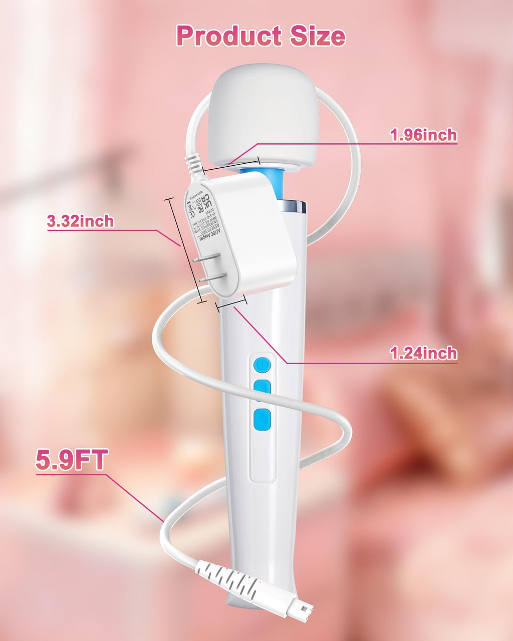 FGIEU 10V Charger for Hitachi Magic Wand HV-270 Rechargeable Cordless Massager