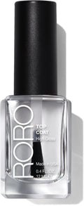 roro Top Coat Nail Polish for Women, Long Lasting High Gloss Shine Chip-Resistant Formula, 21+ Free Vegan Cruelty-Free, Clear .40fl oz