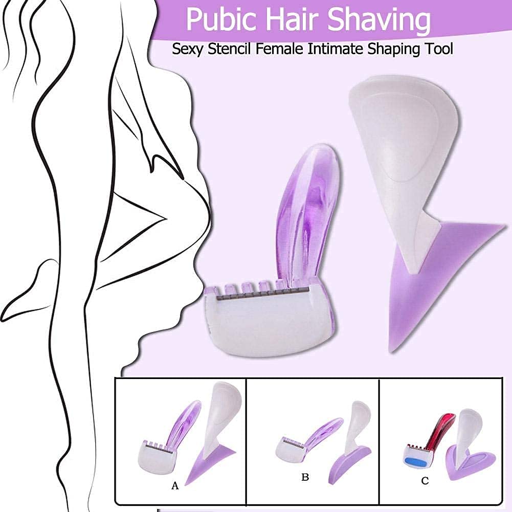 SmarTopus Bikini Trimmer Shaver for Women, Women Dedicated Privates Shaver, Pubic Hair Razor and Bikini Shaving Stencil, Female Intimate Shaping Tool