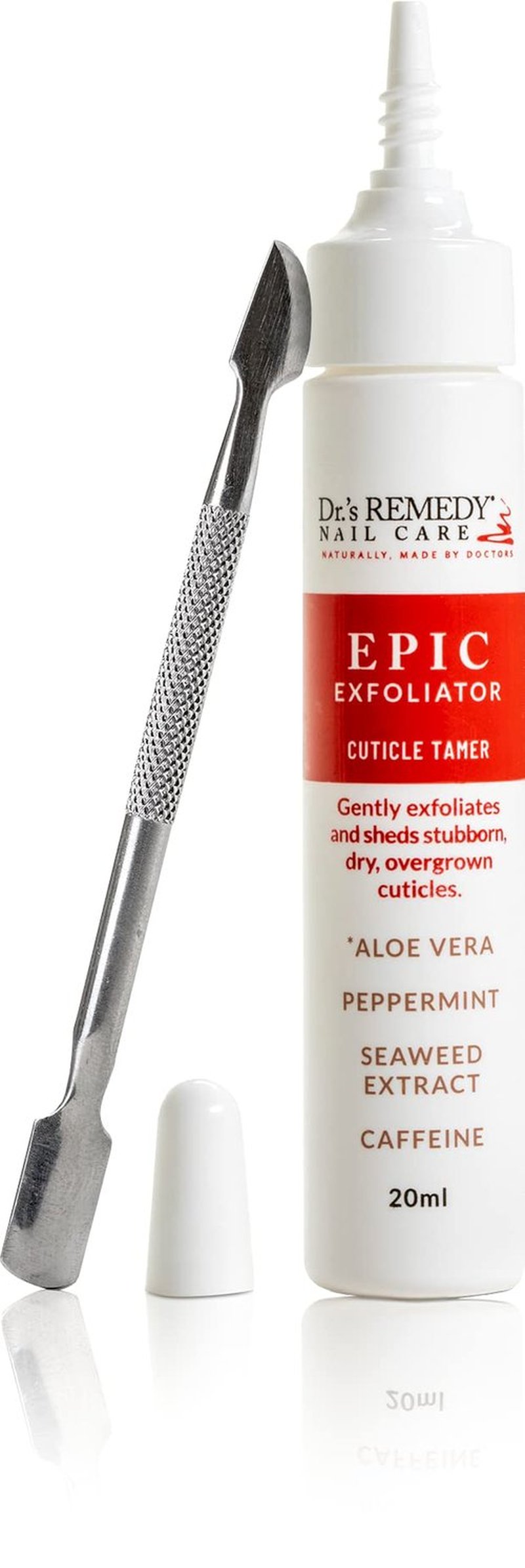 Dr.'s Remedy Epic Exfoliator and Cuticle Pusher Tool, lnstant Cuticle Remover 20 ml - Softens and Removes Excess Cuticles for Nail Care, Nail Kit