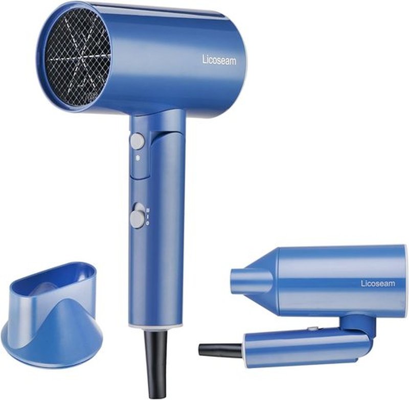 Skiennix 1600W Compact Hair Dryer - Fast Drying & Foldable Design | Stylish Blue Color