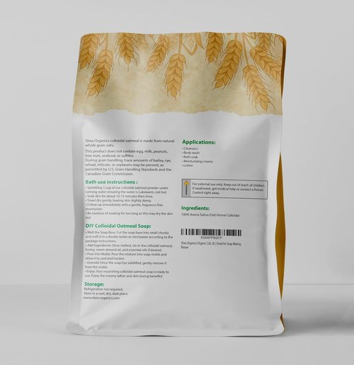 Shea Organics Colloidal Oatmeal Powder | Gentle Soothing Bath Treatment for Sensitive Skin | Natural Oat Bath for Babies & Adults | Ideal for DIY Skincare & Soap Making | 32 oz Pack of 1