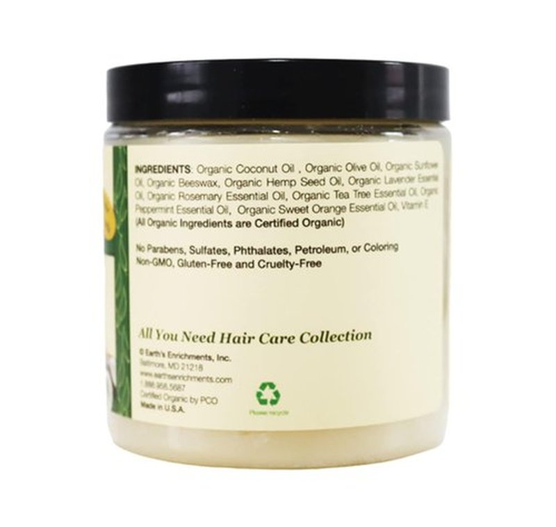 Earth's Enrichments Organic Pomade - Natural Hair Growth Formula with Tea Tree & Lavender Oil | 8oz