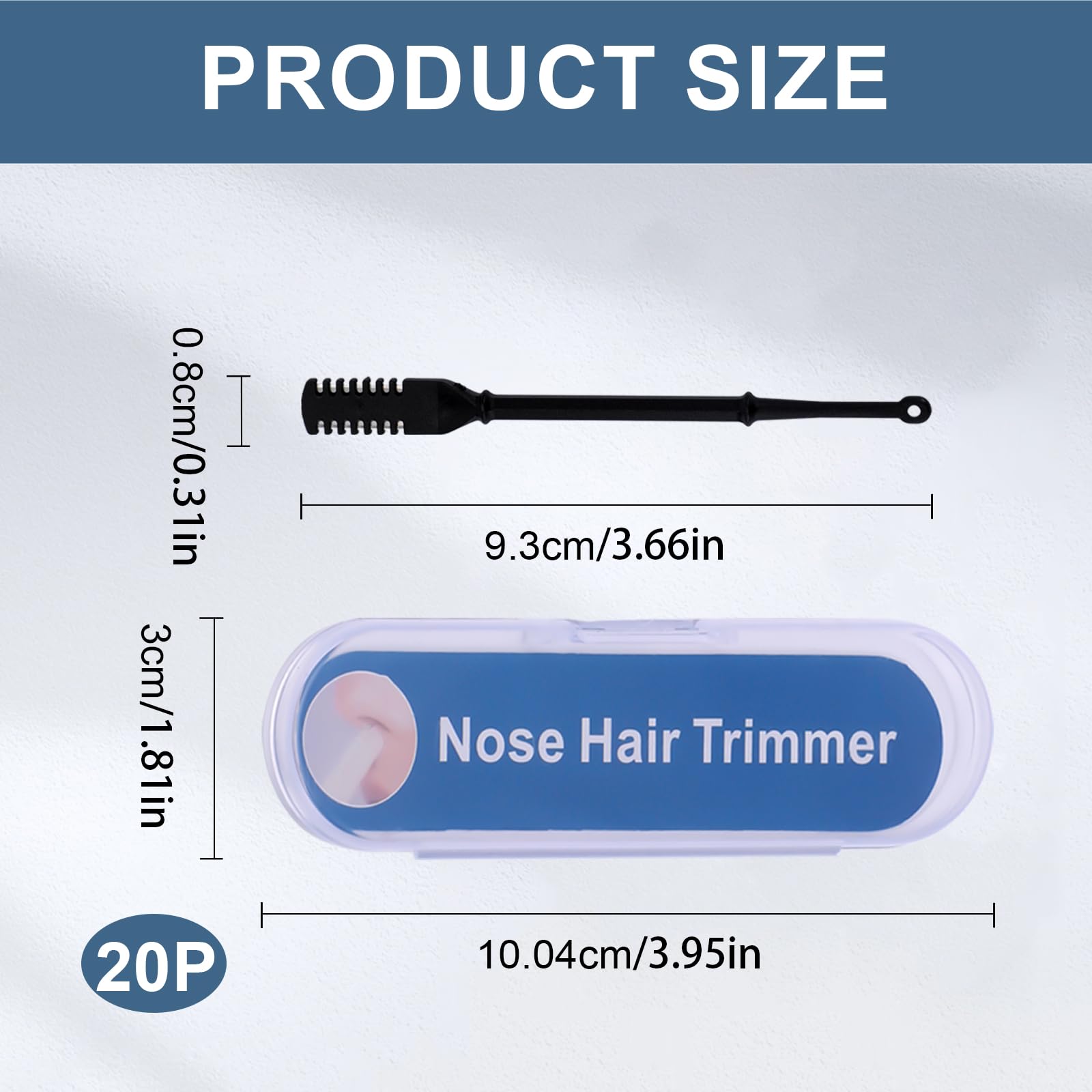 Paidiem 20Pcs Nose Hair Trimmer, Nasal Hair Cutter, Nasal Hair Cutter Manual, Manual 360° Rotating Nostril Hair Removal Tool Double Sided Nose Hair Blade for Women Men Personal Cleaning, 5 Colors