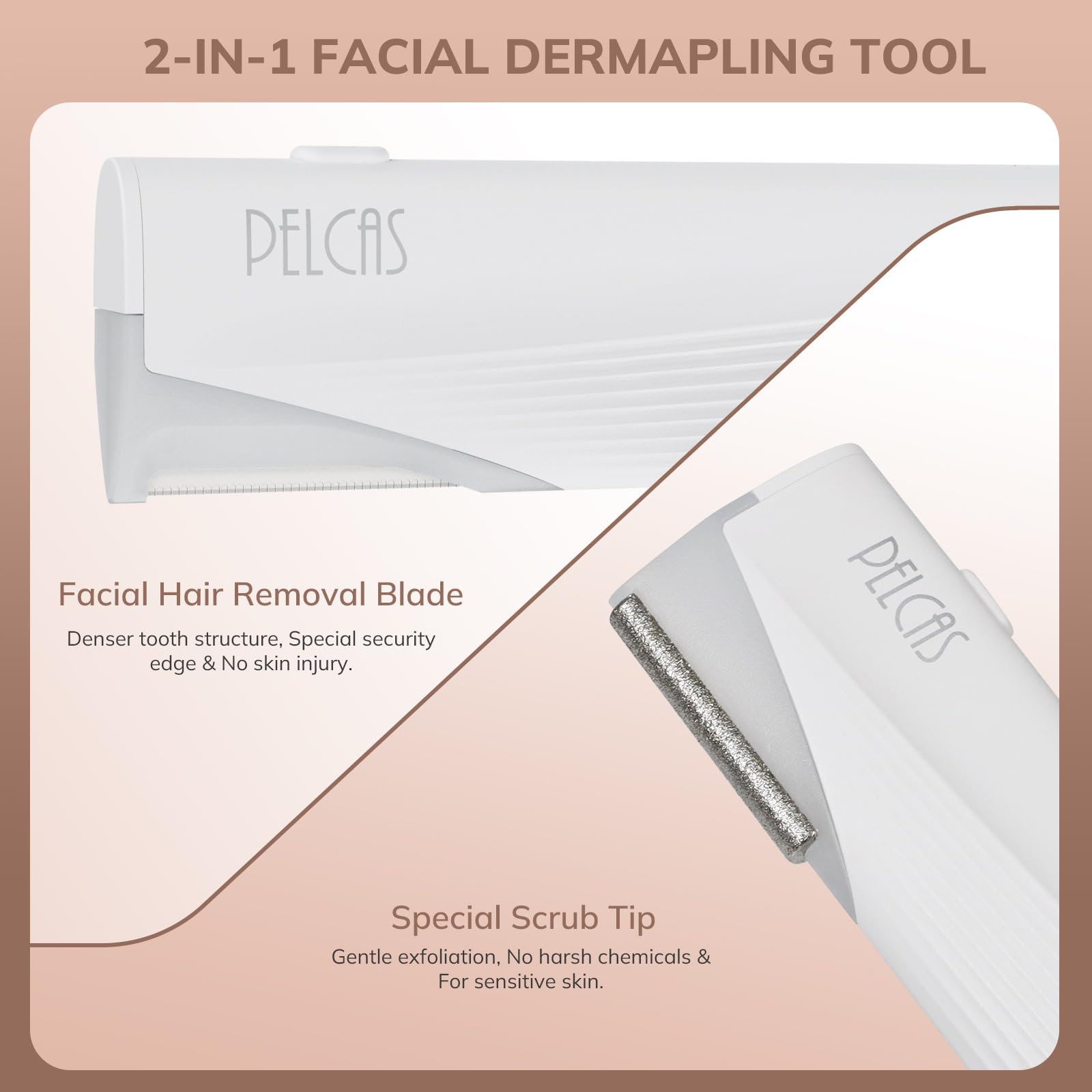 ELCAS Electric Dermaplaning Tool for Face, 3 Speeds Face Razor with LED
