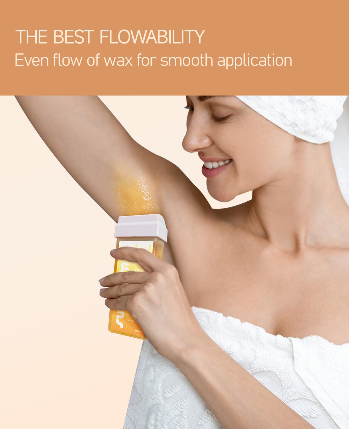 Waxfans Roll On Wax Roller (4 Packs) - Depilatory Hair Removal for Body, Legs, Arms - 3.53 Ounce Refills
