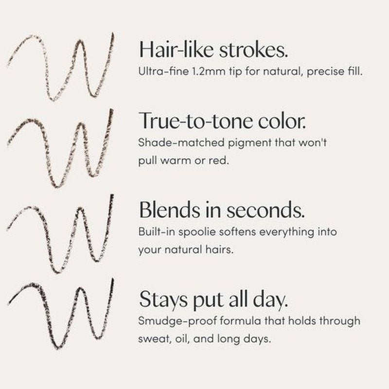 Ravie Beauty Easy Everyday™ Brow Pencil - Smudge-Proof, Hair-Like Strokes, 1.2mm Precision Tip, Vegan (Dark Brown)