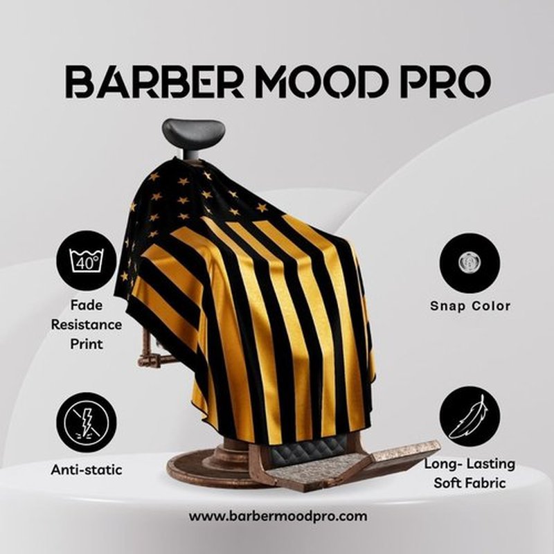 Barber Cape for Men Hair Cutting Cape - Snap colar (Snap Collor)