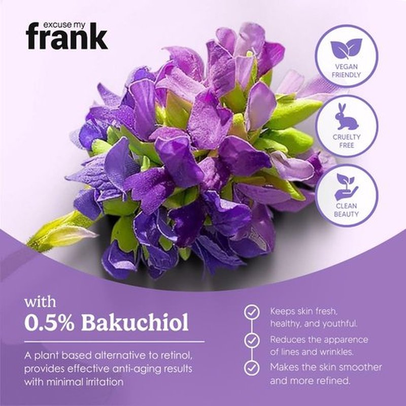 Excuse My Frank - Bakuchiol Age Defense Face & Neck Cream for Puffy Skin, Fine Lines & Dark Circles | 2 Pack
