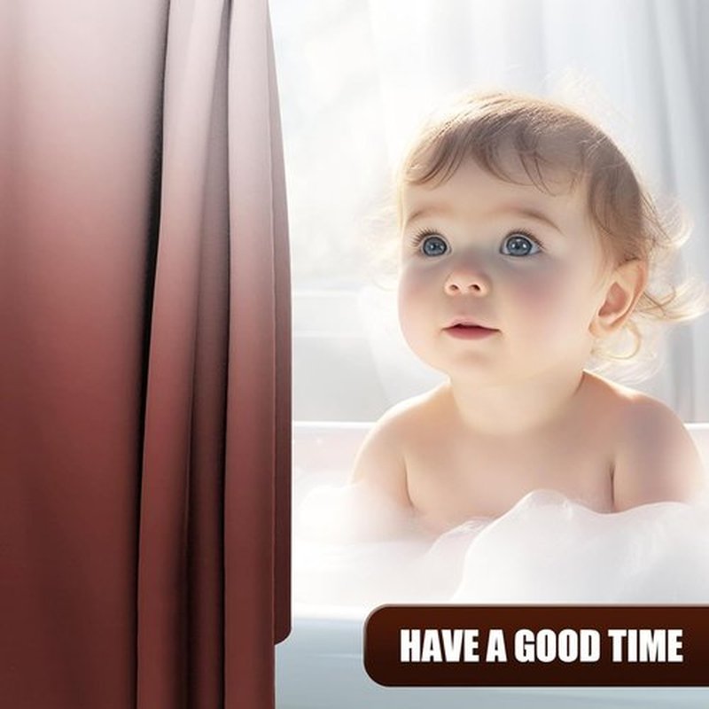 OLANLY Luxury Ombre Shower Curtain Set - Waterproof & Washable, Brown/White | 72x72 Inches