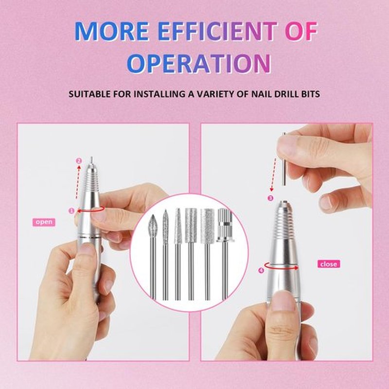 Nail Drill Handpiece Replacement,Nail Art Drill Handpiece Nail Drills Handle Machine Electric Acrylic Gel Nail Polishing Sanding Replacement Handle
