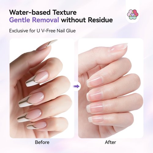 SAVILAND Semi Solid Nail Glue Remover: 15ml Acetone Free Press on Nail Remover with Castor Oil Vitamin E Gentle Quick Nail Glue Remover for Press on Nails Fake Tips Solid Glue Gel, Not for Gel Polish