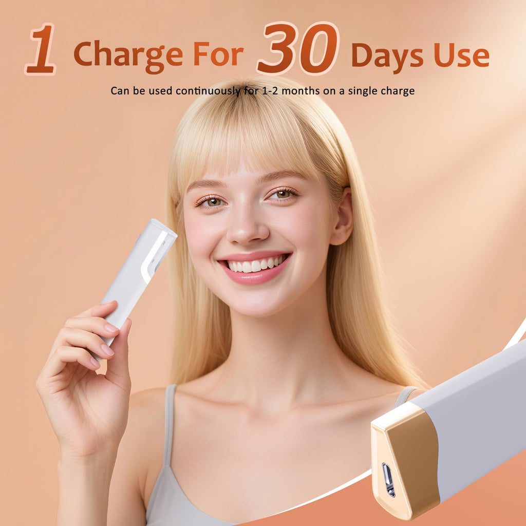 Sonic Dermaplane Razor for Women Face, Professional Dermaplaning Tool with LED Light & 5 Replacement Blades, Facial Hair & Peach Fuzz Remover &Exfoliating Dead Skin, Rechargeable（white)