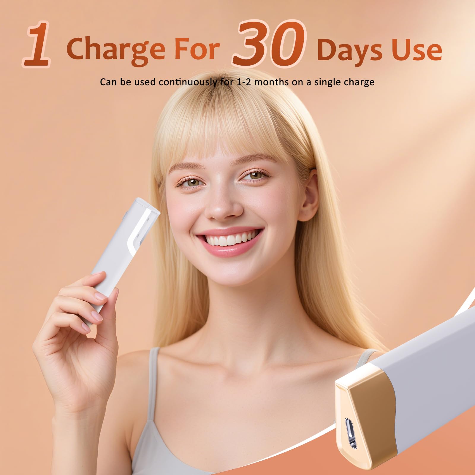 Sonic Dermaplane Razor for Women Face, Professional Dermaplaning Tool with LED Light & 5 Replacement Blades, Facial Hair & Peach Fuzz Remover &Exfoliating Dead Skin, Rechargeable（white)