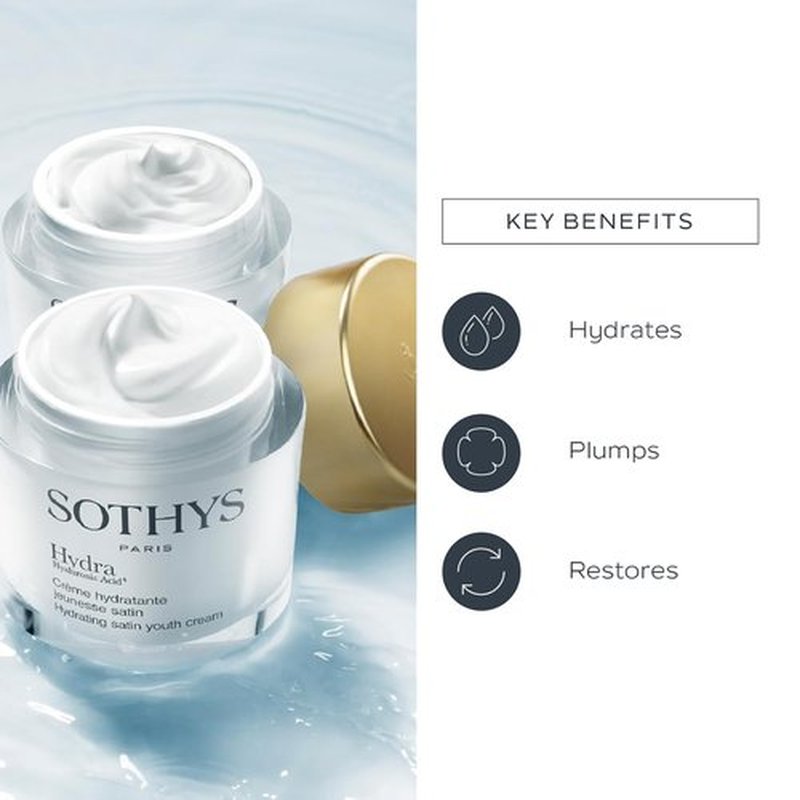 SOTHYS Hydrating Satin Youth Cream - Daily Face Moisturizer with Hyaluronic Acid for Normal/Combination Skin