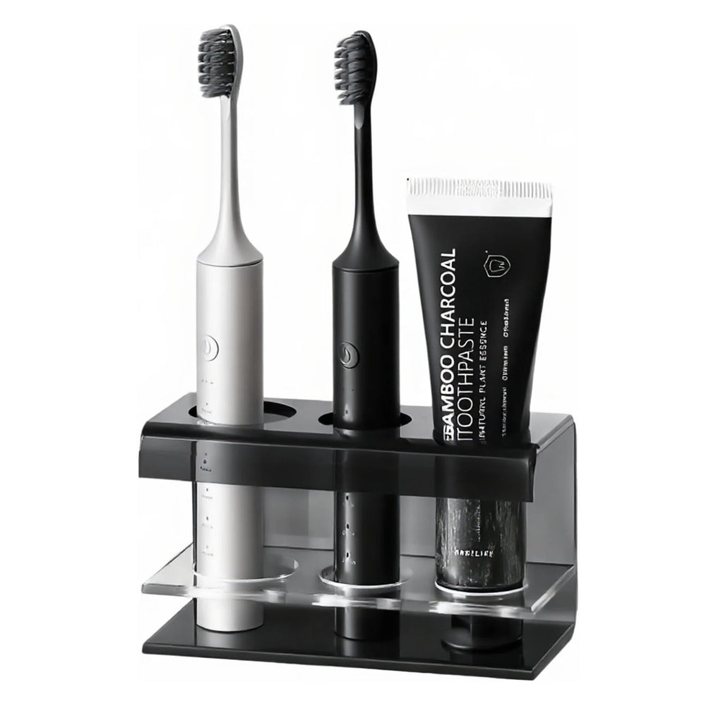 Dvzodlxn 3 Slots Acrylic Electric Toothbrush Holders for Bathrooms(Black)