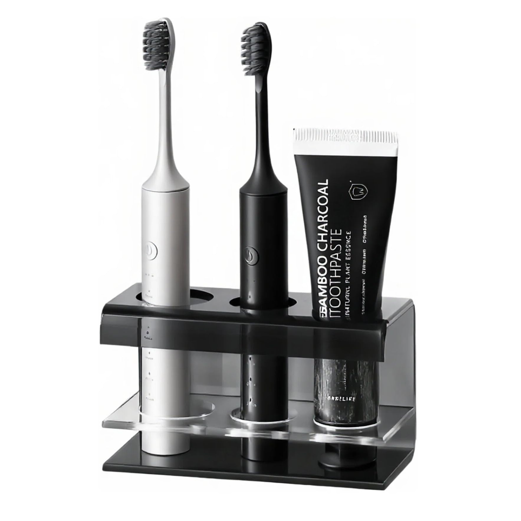 Dvzodlxn 3 Slots Acrylic Electric Toothbrush Holders for Bathrooms(Black)