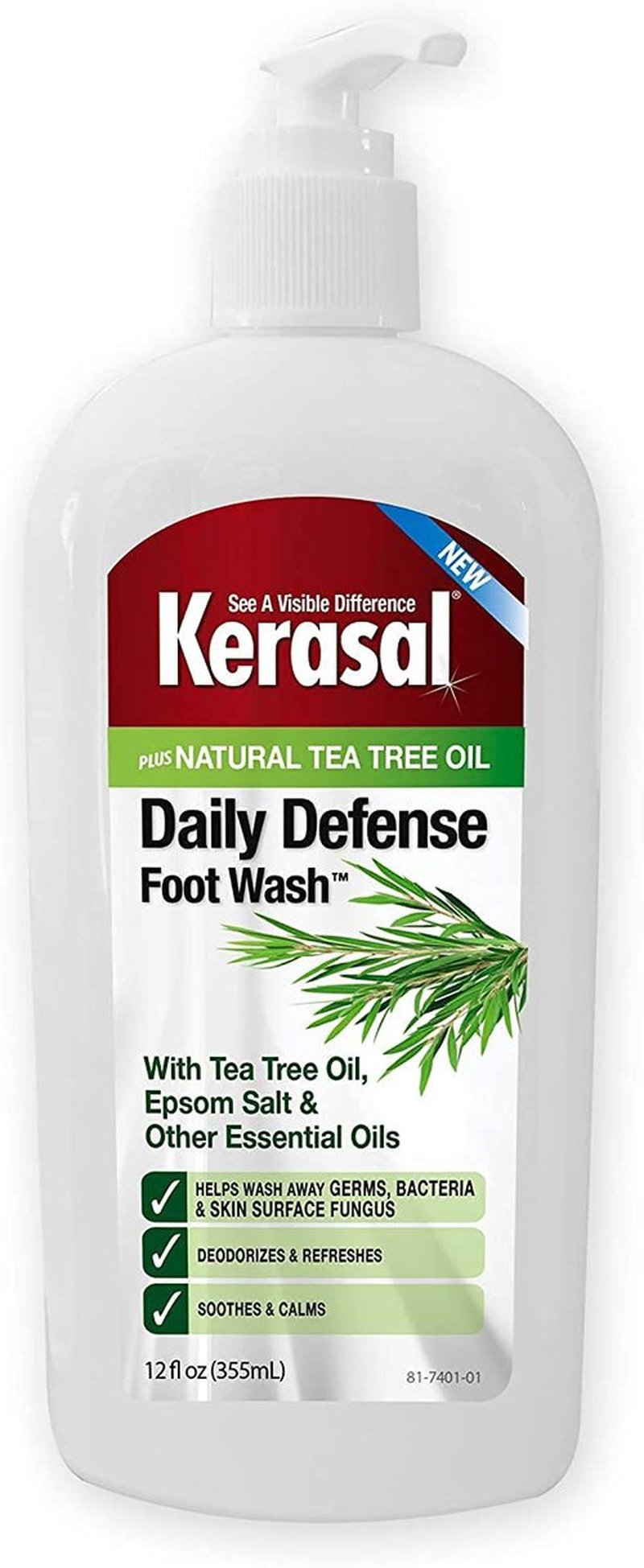 Kerasal Intensive Foot Repair Skin Healing Ointment for Cracked Heels and Dry Feet 1 oz, 2 Count & Daily Defense Foot Wash Daily Cleanser for Feet, 12 Ounce