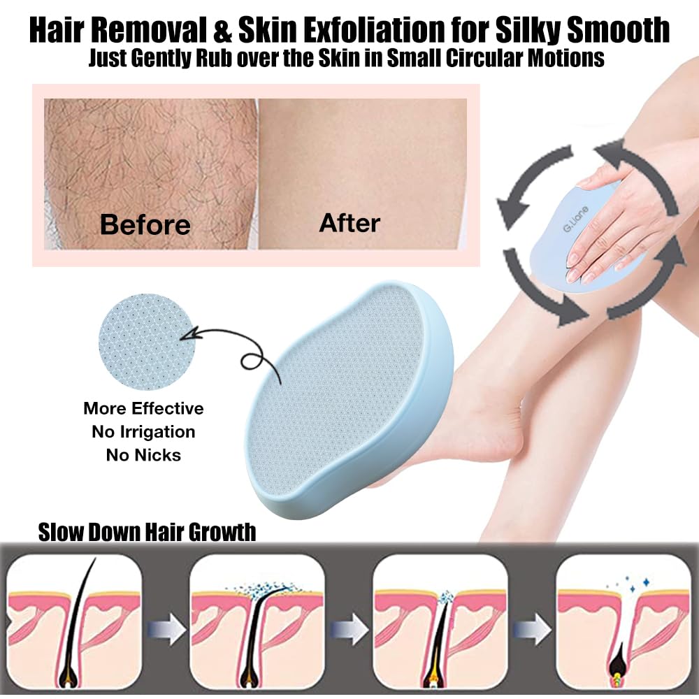 G.Liane Crystal Hair Eraser Glass Hair Removal Hair Remover(Sky Blue)