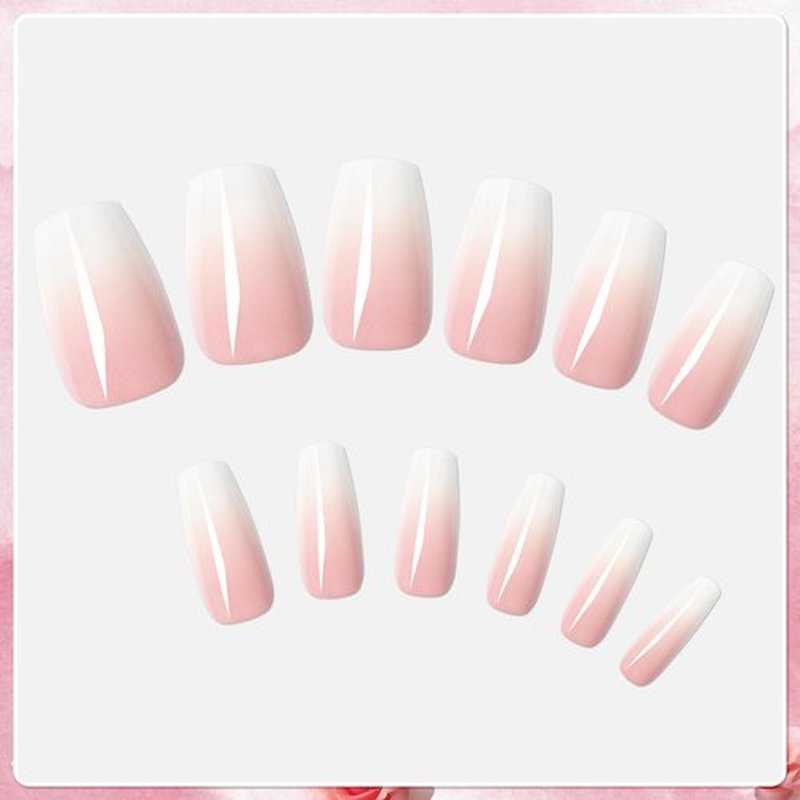 AddFavor 240pc Ombre Coffin Press on Nails Medium Fake Nails - Glue on Nails Coffin Acrylic Nails Press ons Nail Tips Medium Stick on Nails with Nail Glue and Adhesive Tabs for Women