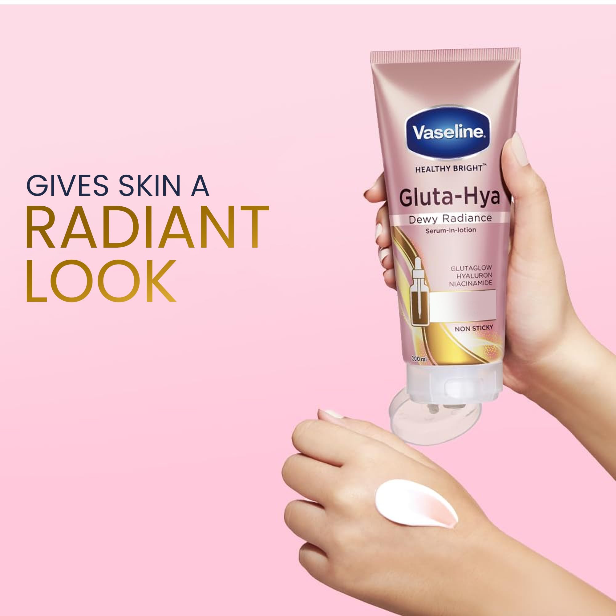Vaseline Gluta-Hya Dewy Radiance Serum-in-Lotion, Lightweight Moisturizing Body Lotion – 200 ml / 6.7 fl oz