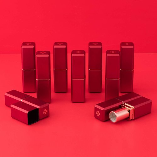 Allwon 10Pcs Red Empty Lipstick Tubes DIY Lip Balm Container (Square Tube)