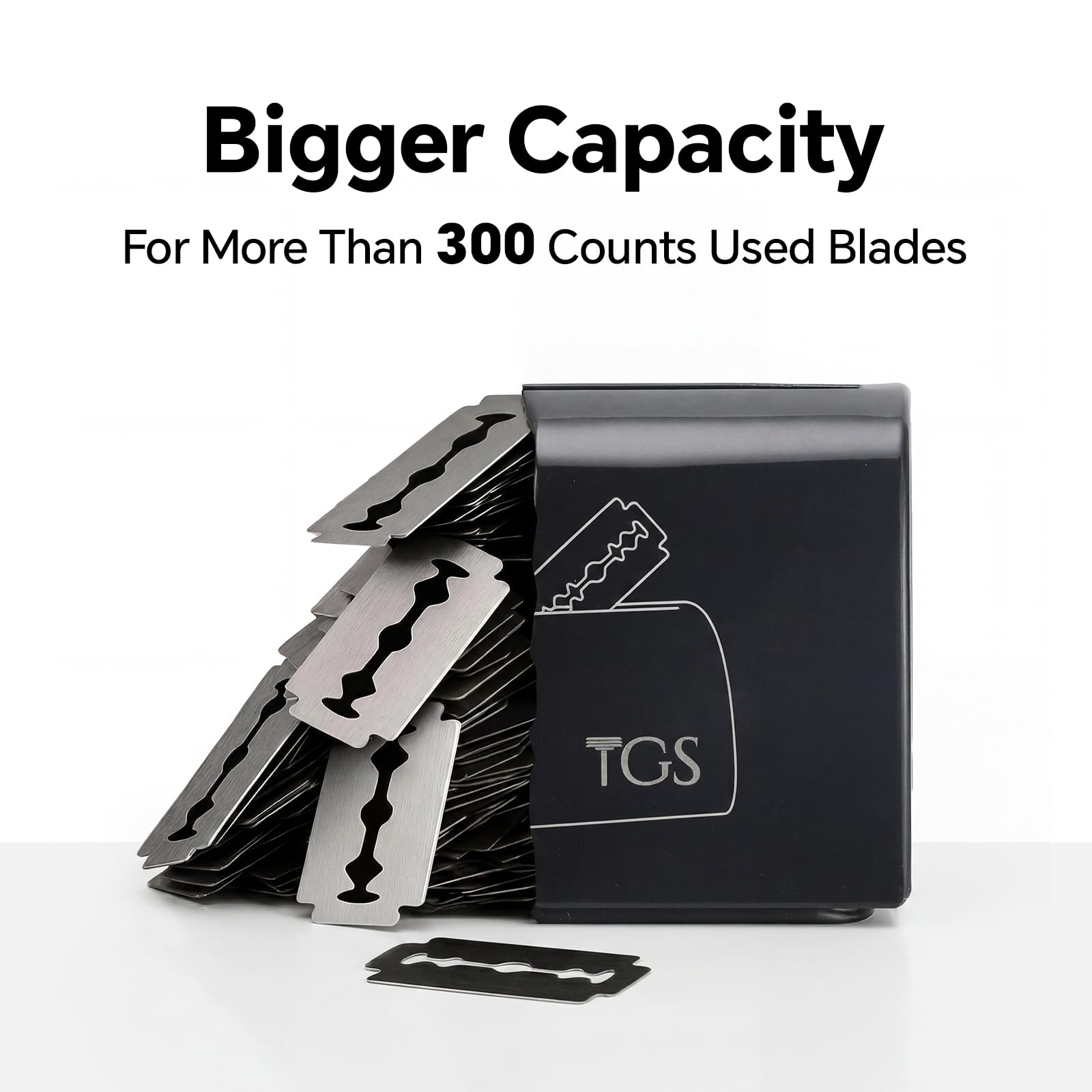 THE GROOMING SOCIETY Razor Blade Storage Bank & Disposal Case, Mail Box for Used DE Safety Razor Blades (Black)